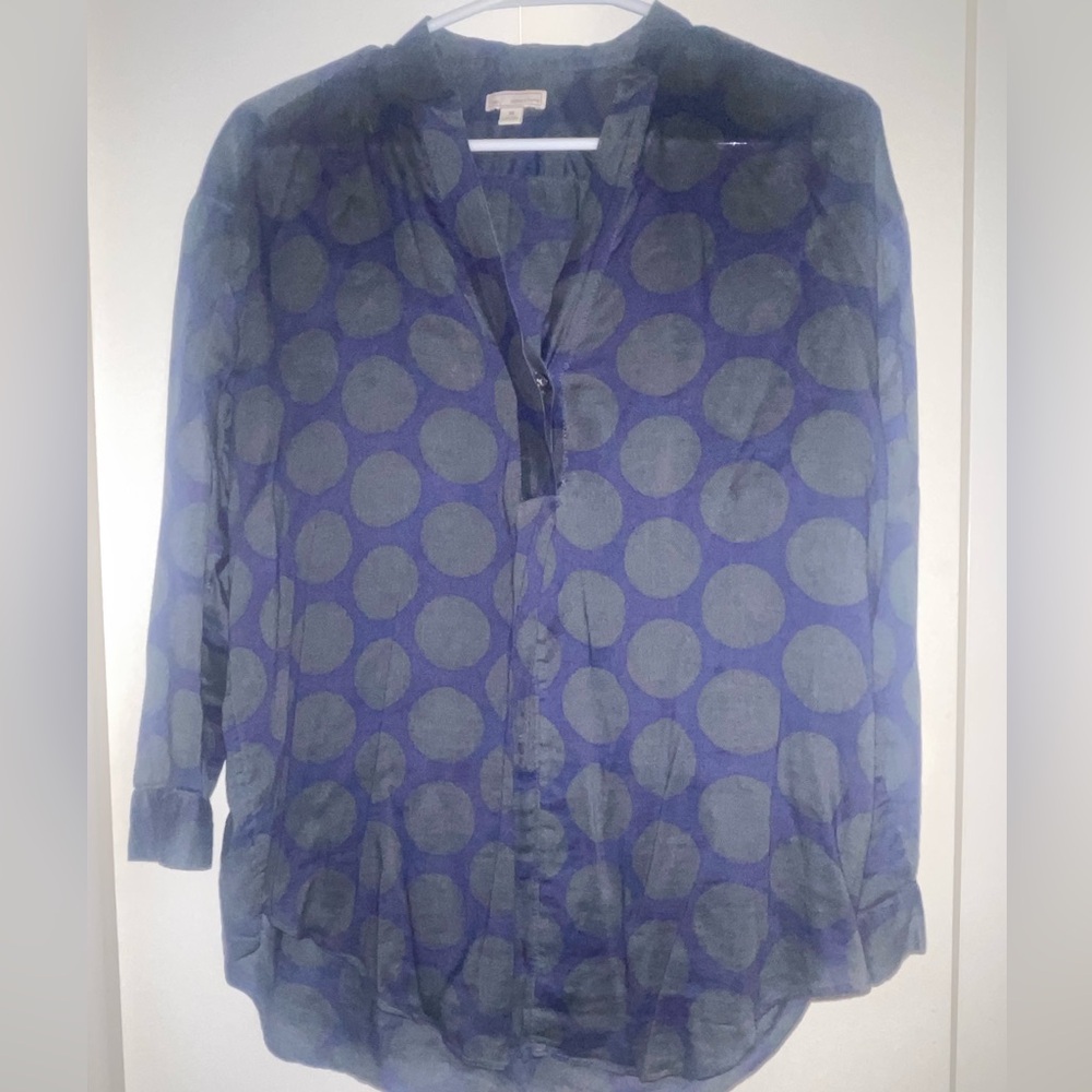 Long Sleeve Blue and Green Shirt.